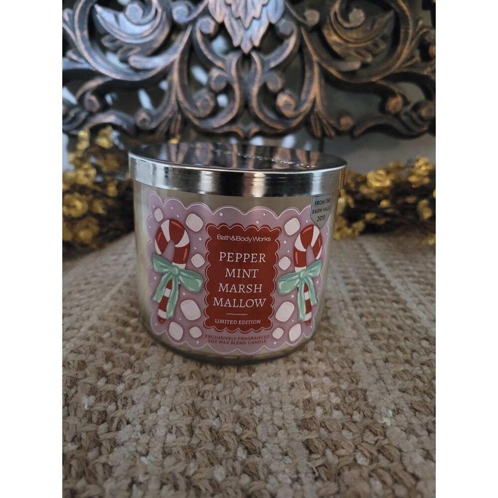 Bath & Body Works Peppermint Marshmallow 3-wick Candle